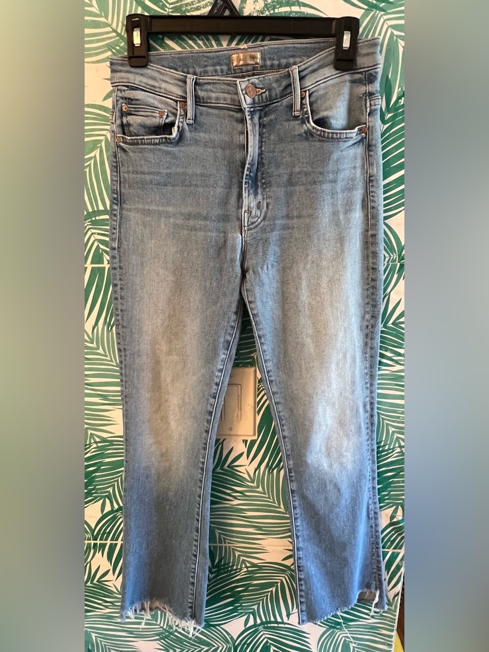 MOTHER The Insider Crop Step Fray You can dig it Straight Faded Jeans Sz 28